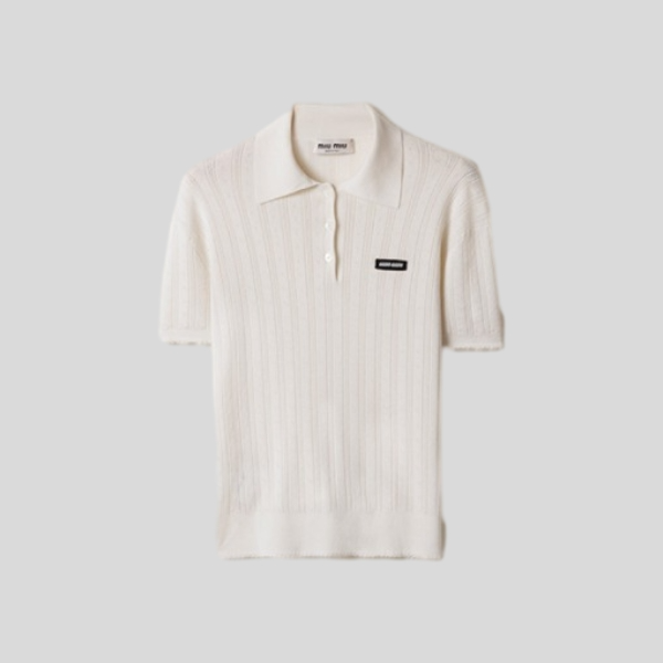 미우미우 캐시미어 및 실크 폴로 스웨터