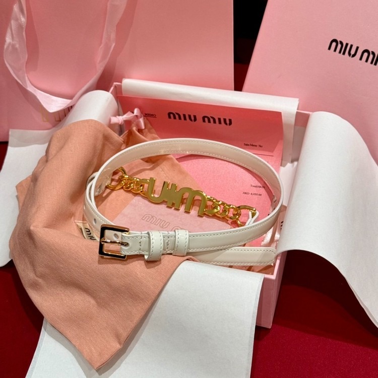 미우미우 여성 골드메탈 벨트 [15mm] [2컬러]