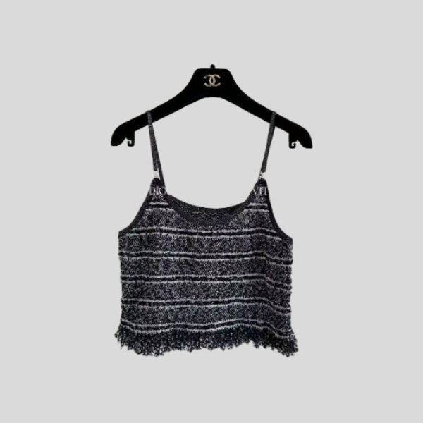샤넬 스트라이프 캐미솔 탑