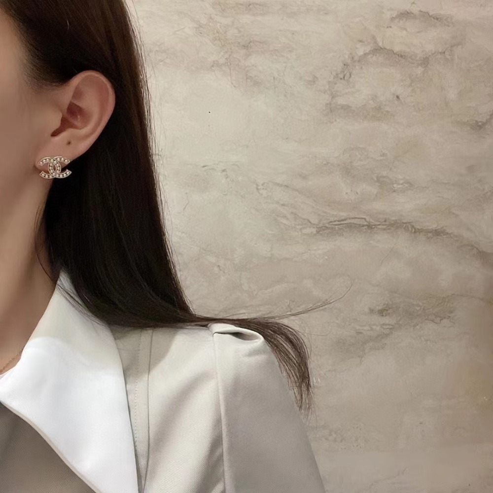 샤넬 CC 로고 진주 귀걸이 이어링 