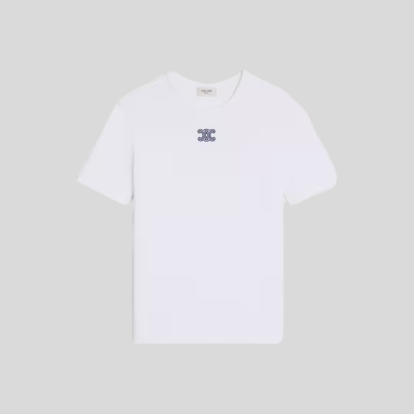 셀린느 리브드 코튼 저지 트리옹프 티셔츠