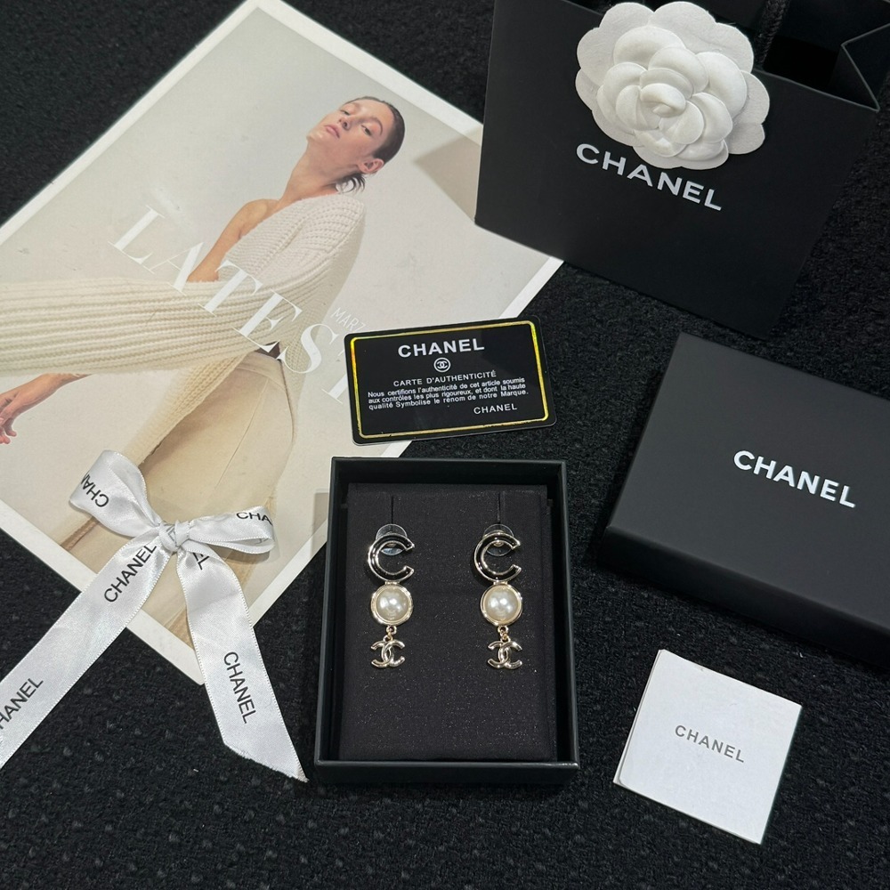 샤넬 c3 더블 c 진주 귀걸이