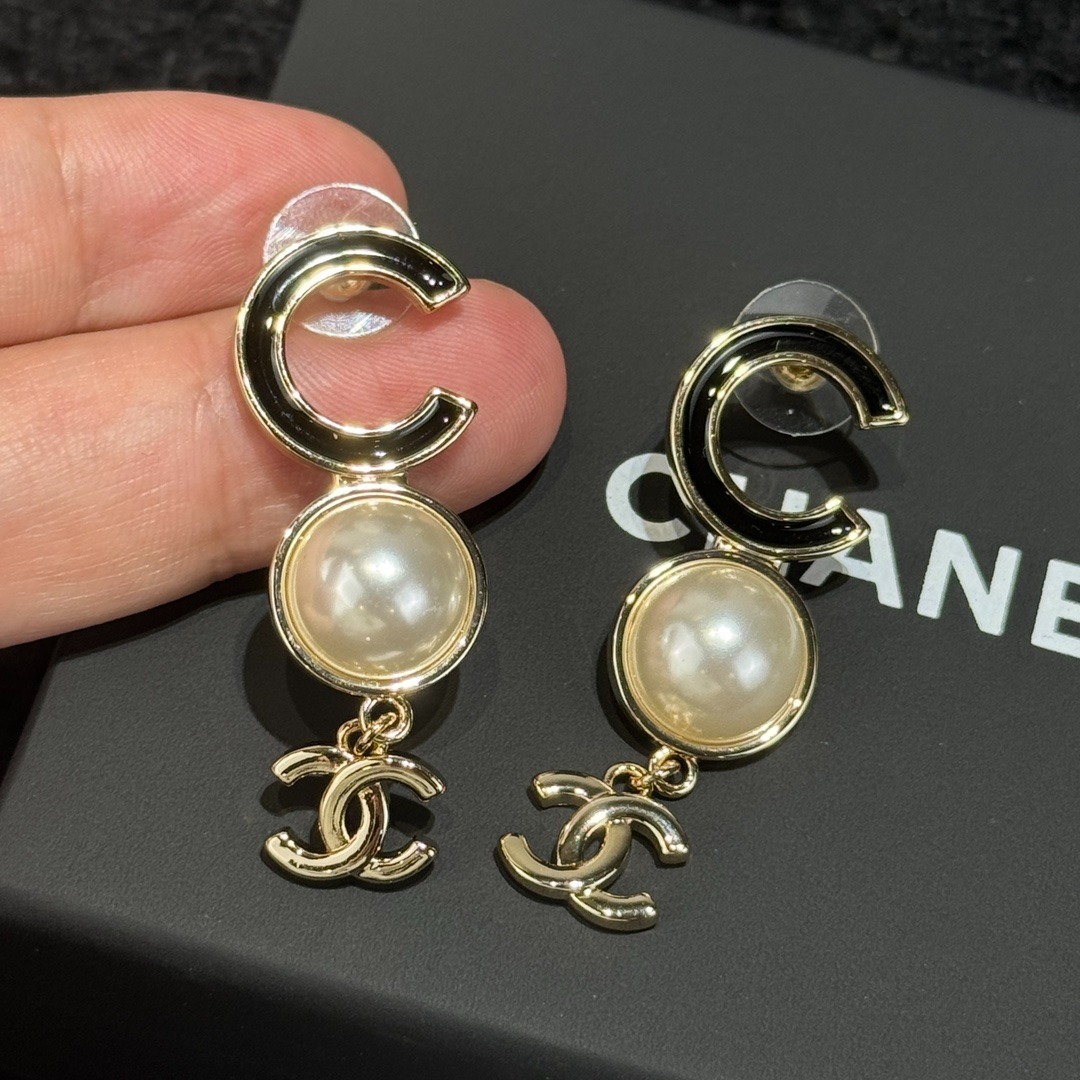 샤넬 c3 더블 c 진주 귀걸이