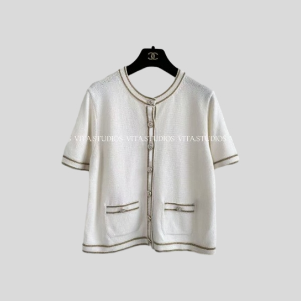 샤넬 니트 반팔 티셔츠