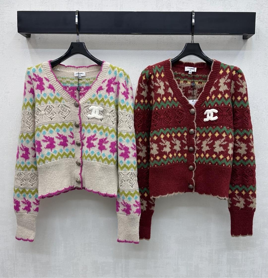 샤넬 26 신상 페어아일 로고 가디건