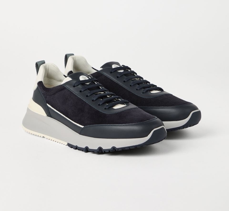 브루넬로 쿠치넬리 스웨이드 로우탑 스니커즈 