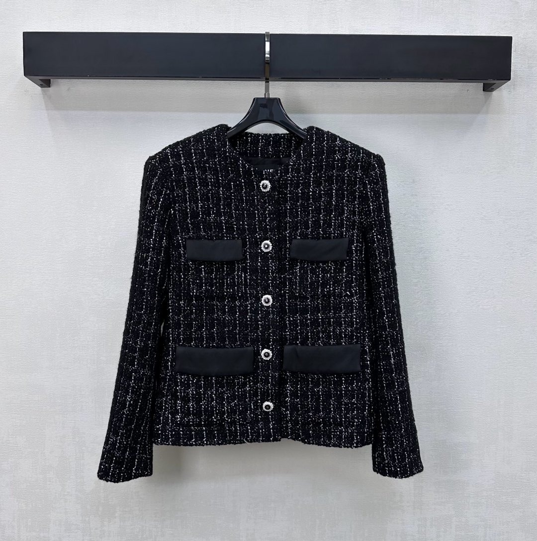 샤넬 25 신상 우븐 라운드 코트