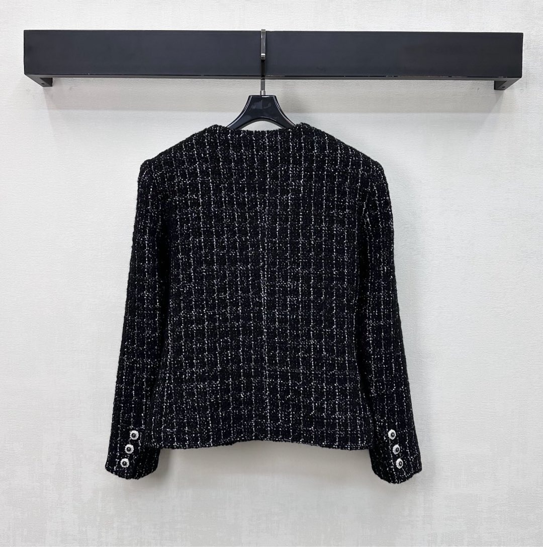 샤넬 25 신상 우븐 라운드 코트