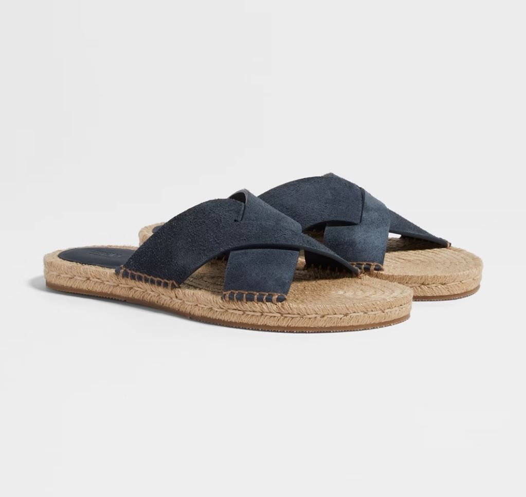 제냐 스웨이드 에스파드류 샌들