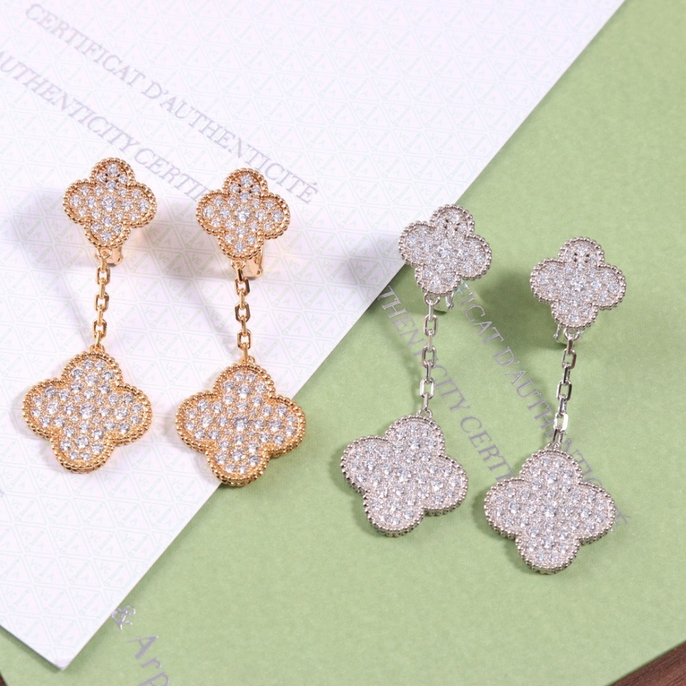 반클리프 & Arpel* 3모티브 매직 알함브라 이어링 귀걸이