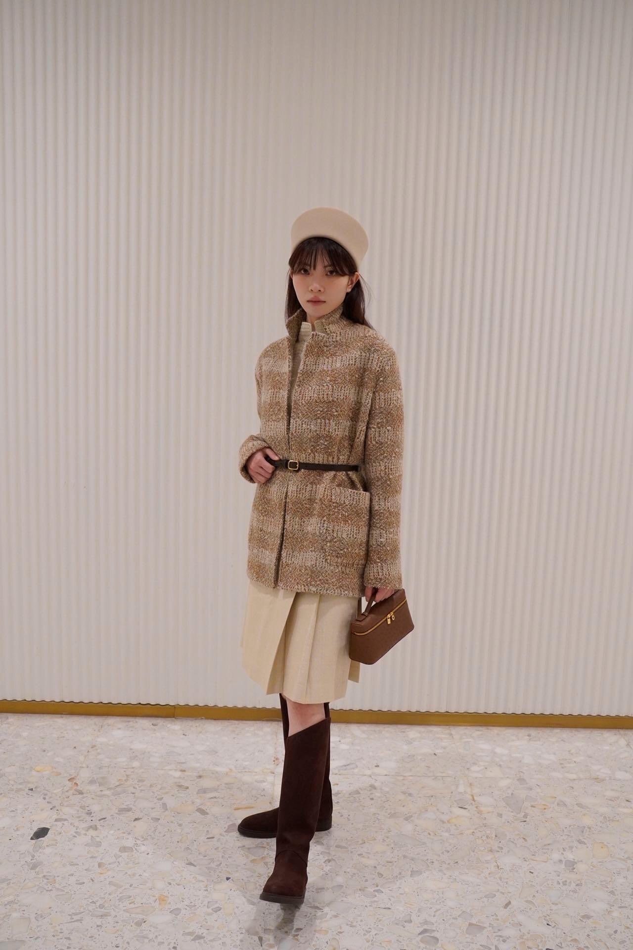 로로피아나 25FW 신상 울트위드 체크코트