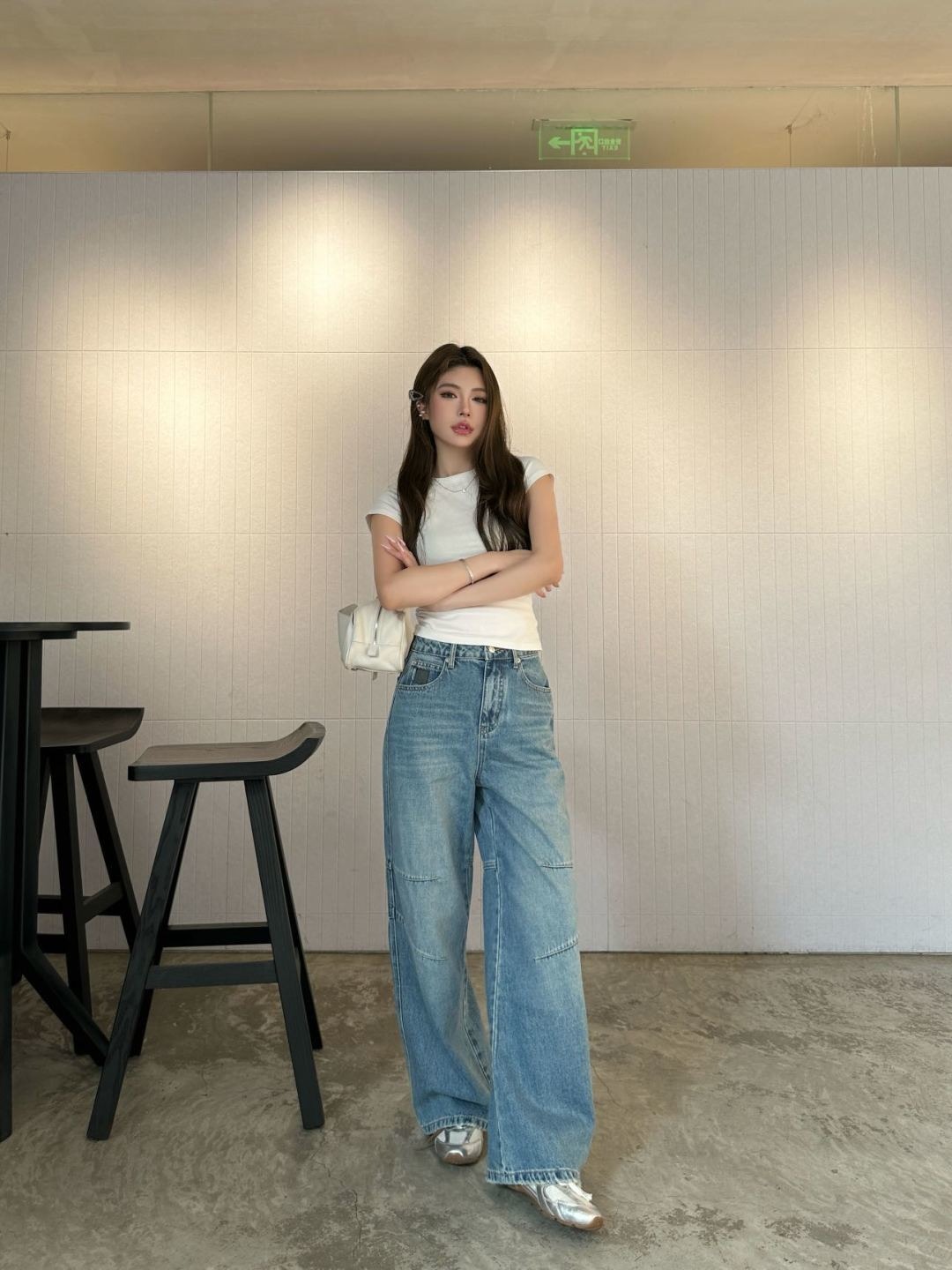 로에베 26 신상 패치 자수 청바지