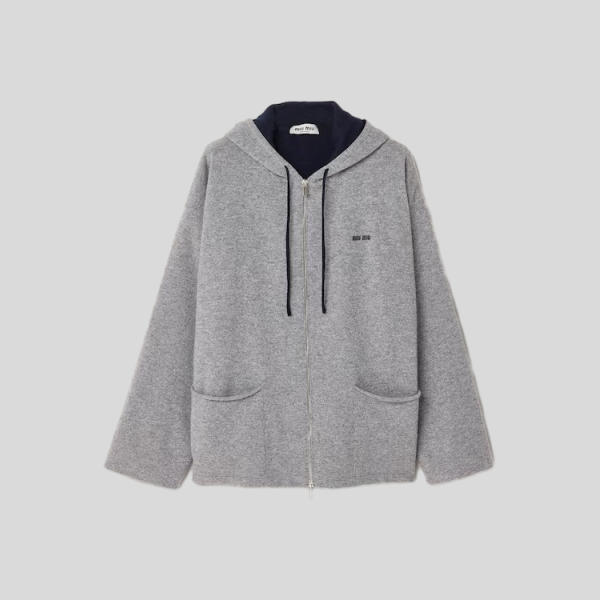 미우미우 캐시미어 가디건 후드