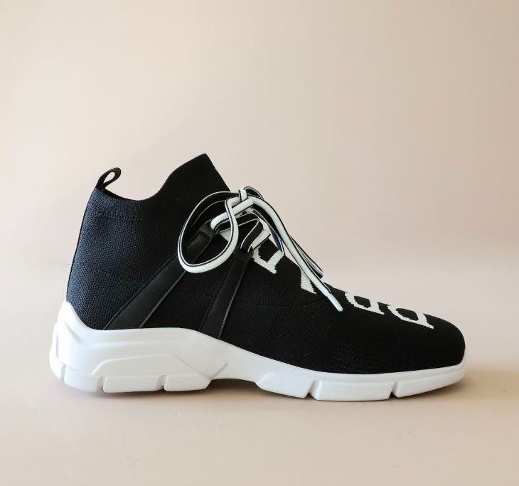 프라다 로고 니트 스니커즈 