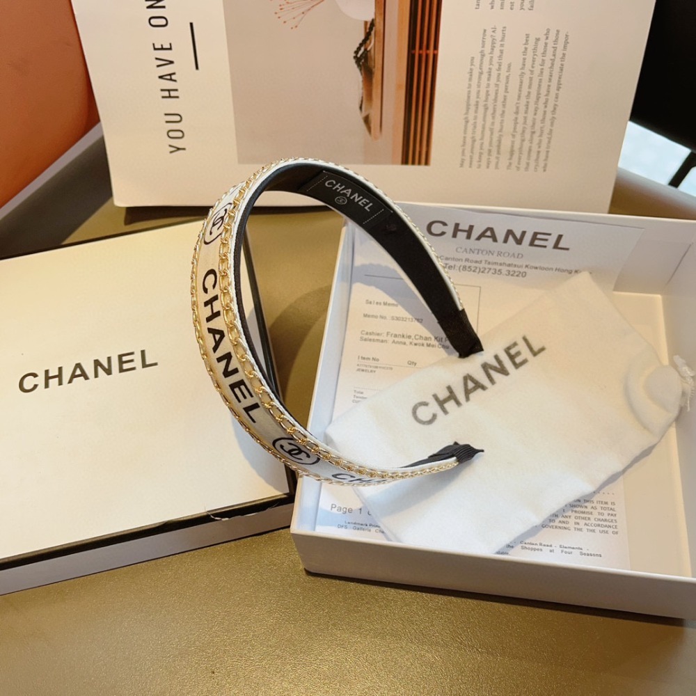 샤넬 최신 스몰 체인 헤어밴드