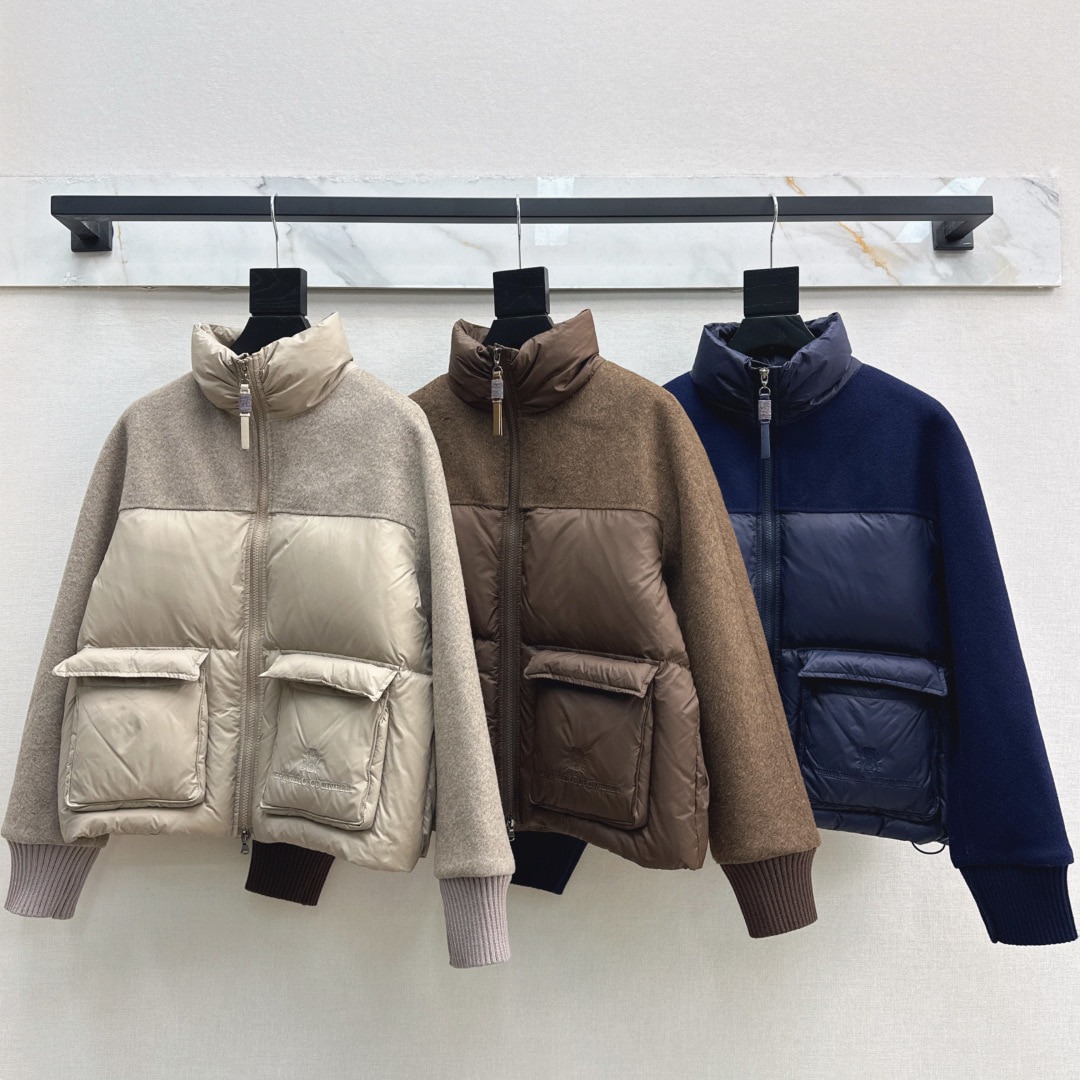 브루넬로쿠치넬리쿠치넬리 양털 차이나 숏패딩