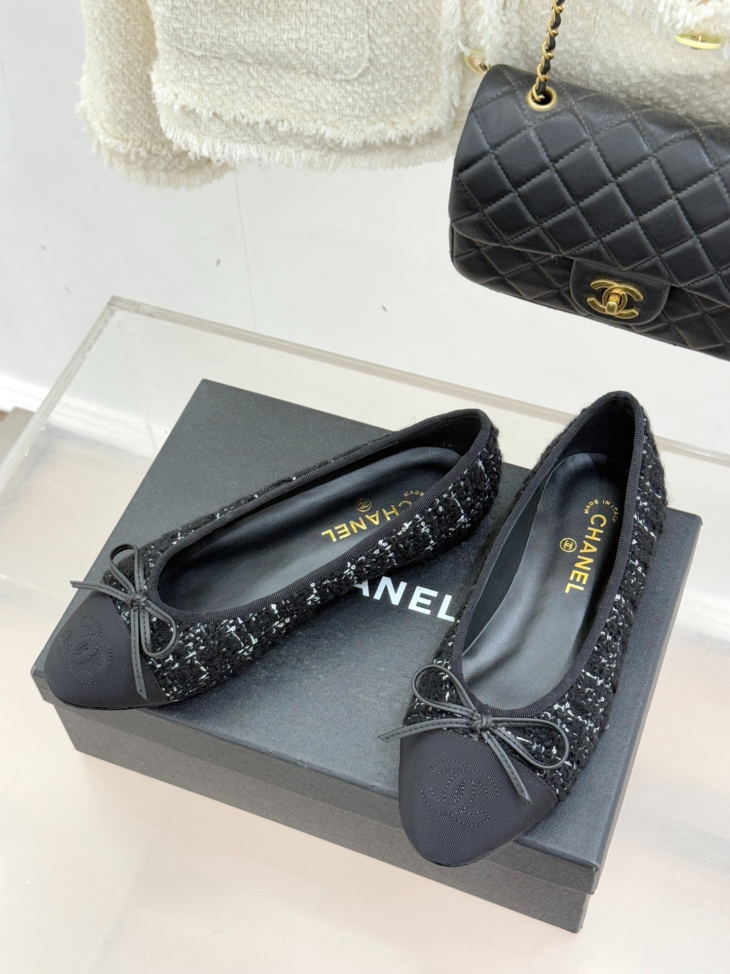 샤넬 플랫 발레 슈즈