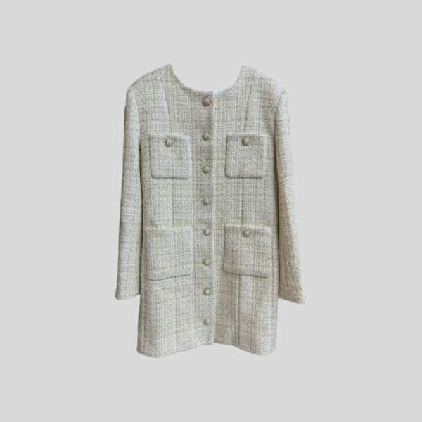 샤넬 클래식 트위드 미드 코트