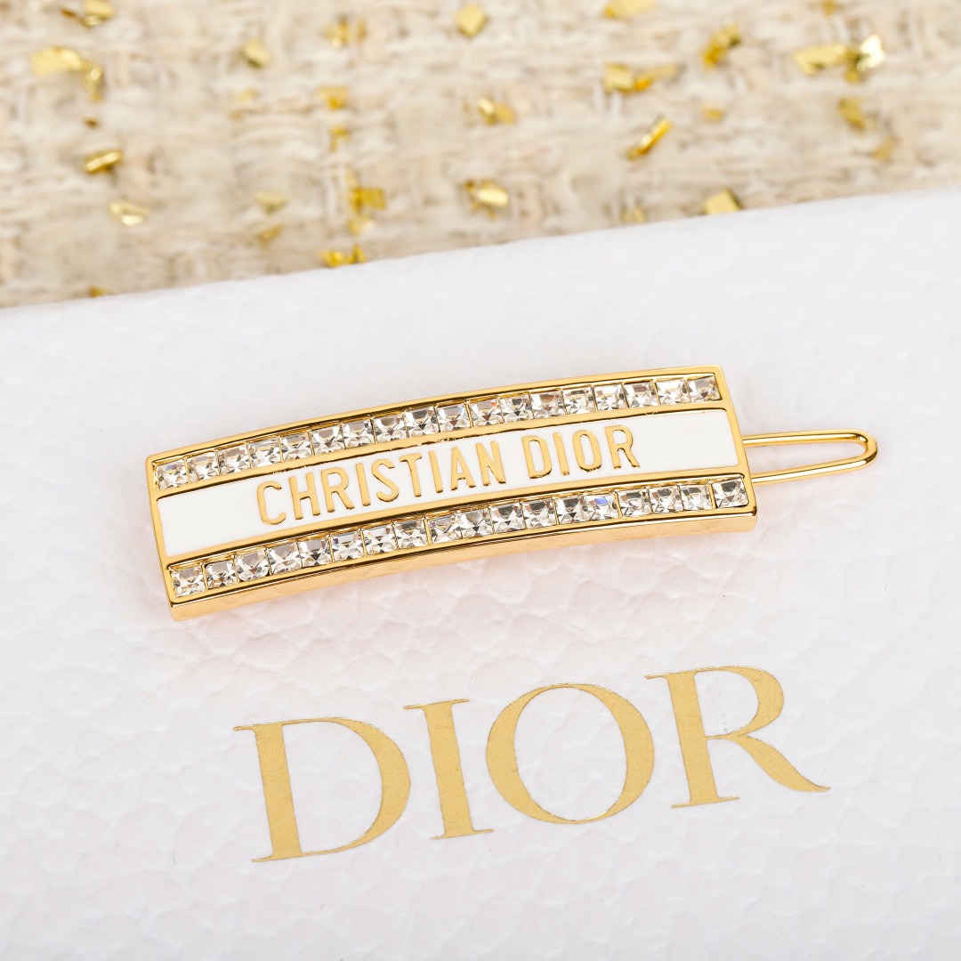 디올 큐빅 에나멜 헤어핀