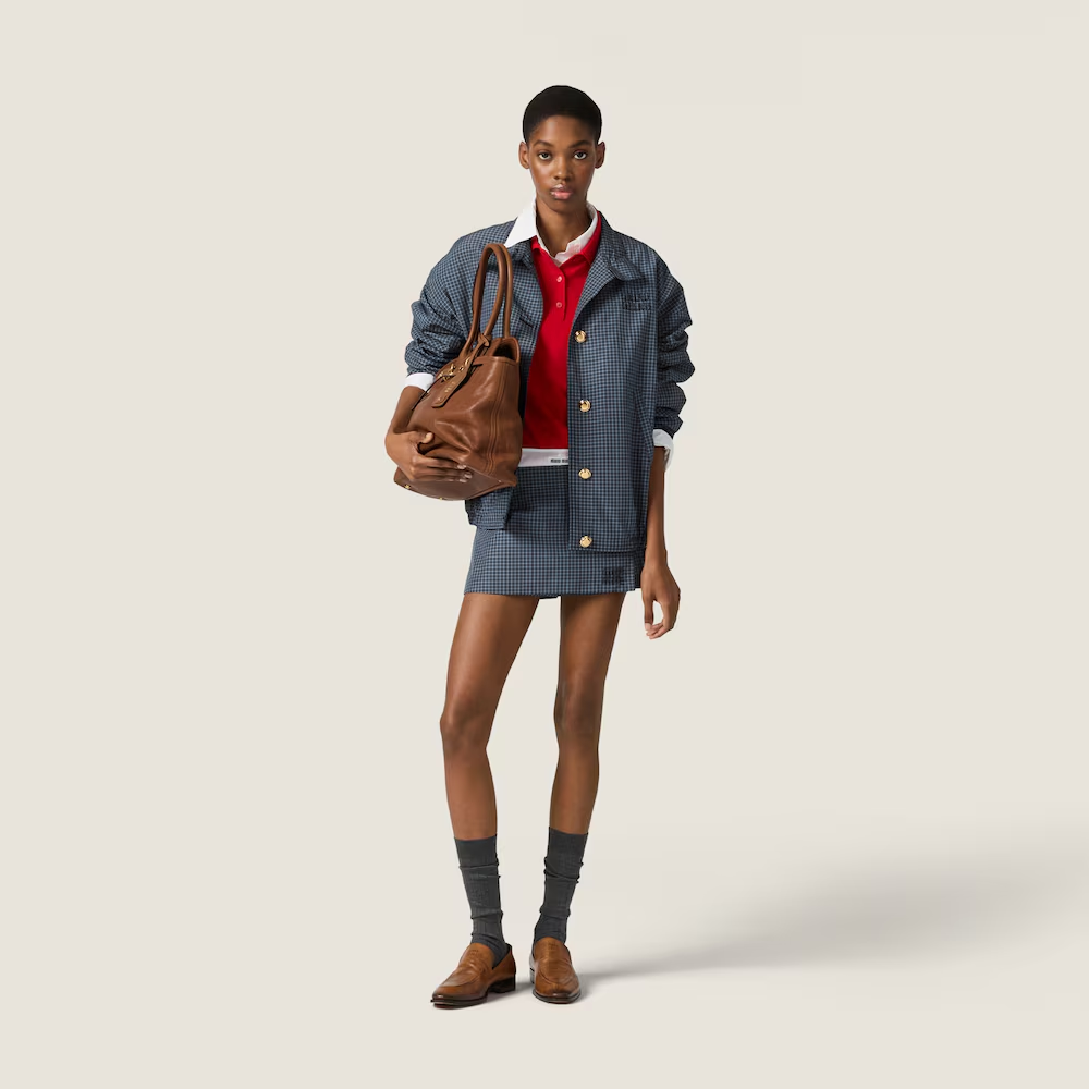 미우미우 체크 블라우스 자켓