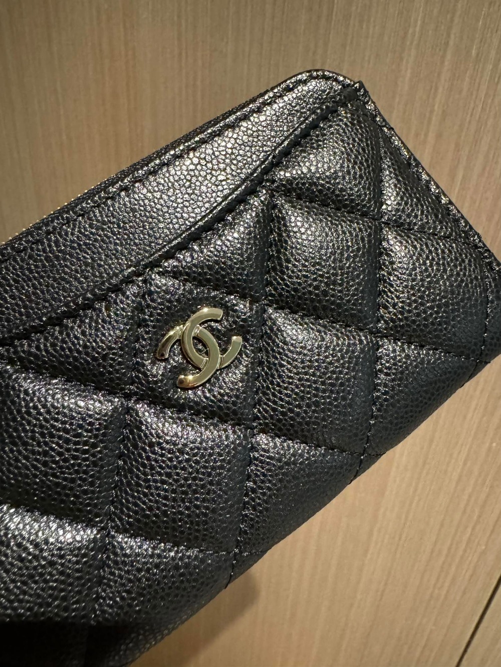 샤넬 CC로고 캐비어 지퍼 카드 지갑 AP3179