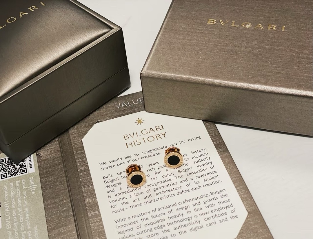 불가리 심플 라운드 이어링