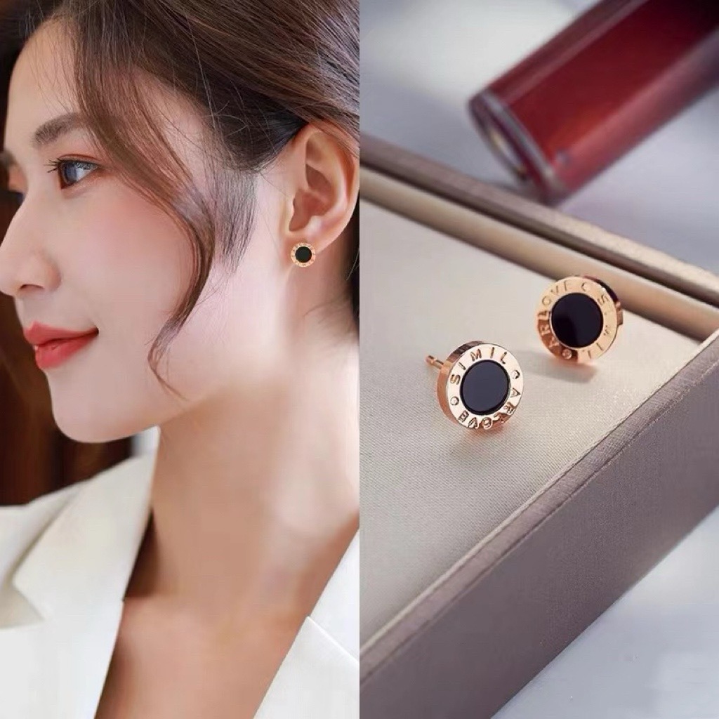 불가리 심플 라운드 이어링