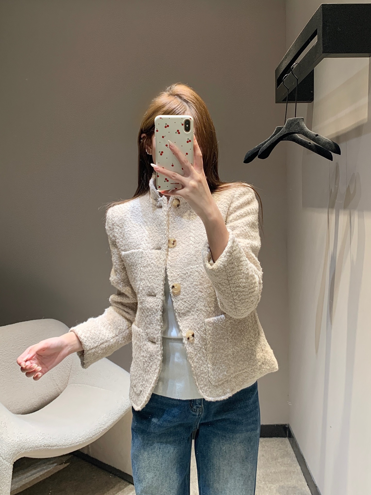 로로피아나 25Fw 신상 알파카 혼방 미니코트