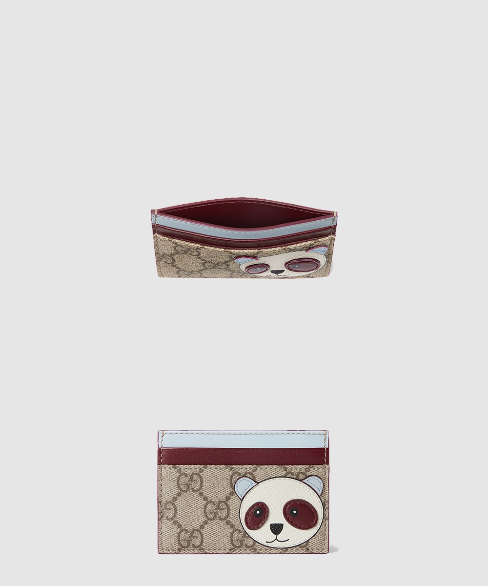구찌 판다 디테일의 바이컬러 GG 카드 케이스 818769