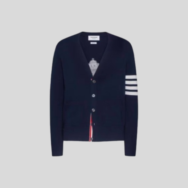 톰브라운 클래식 포 스트라이프 울 니트 가디건 