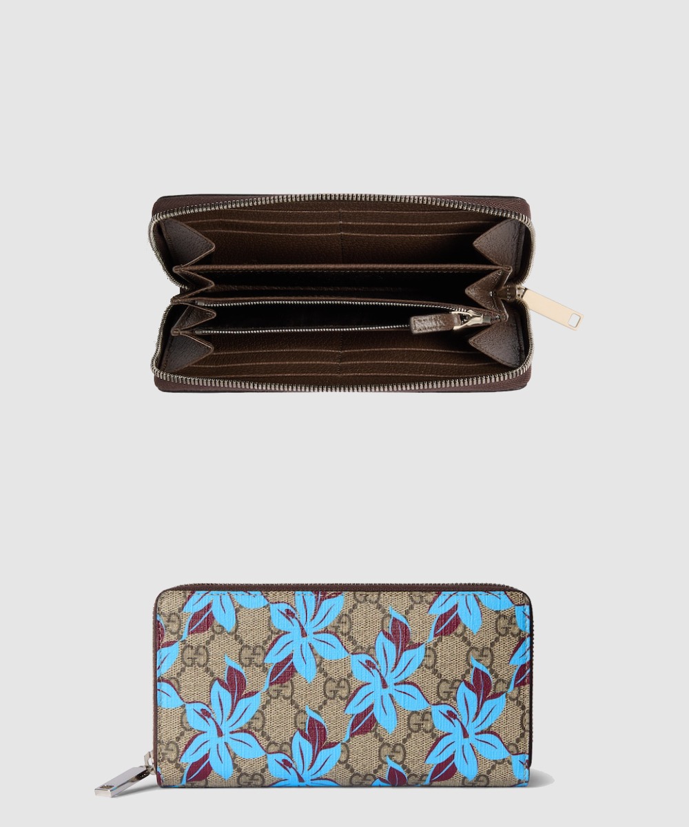 구찌 GG 수프림 프린트 집 어라운드 지갑 841150