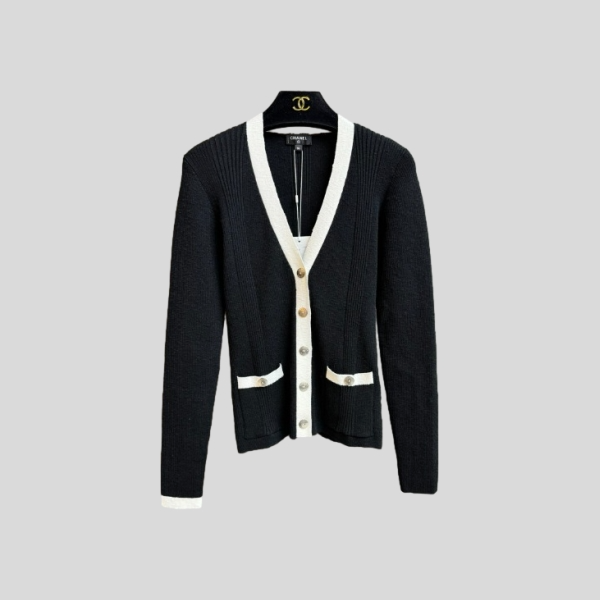 샤넬 컬러 블록 가디건