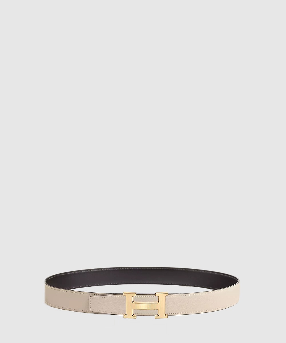 에르메스 H Striee 벨트 버클 리버서블 가죽 스트랩
