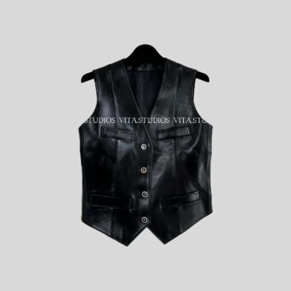 샤넬 가죽 베스트