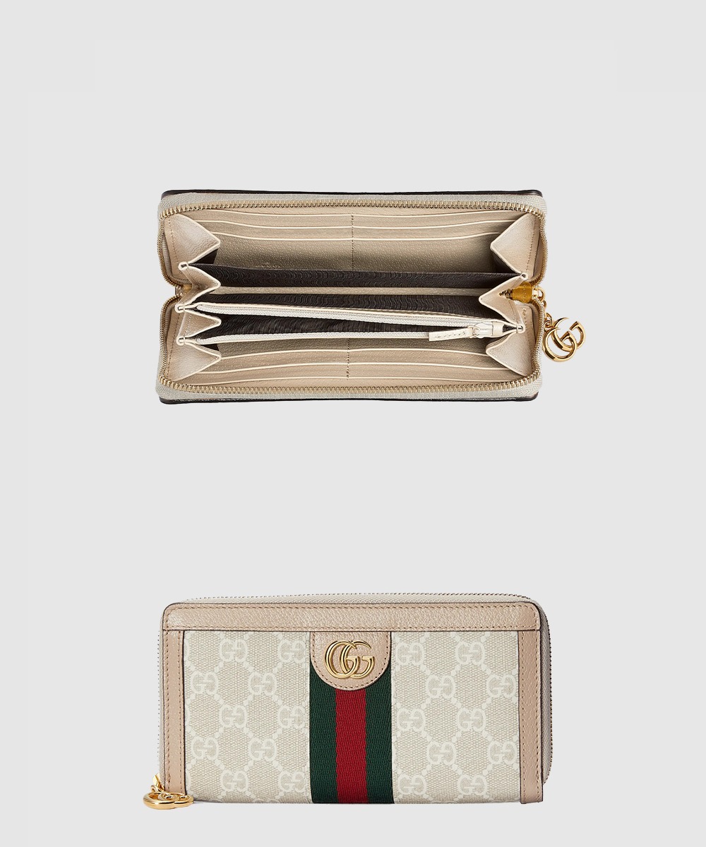 구찌 오피디아 GG 풀 지퍼 지갑 523154