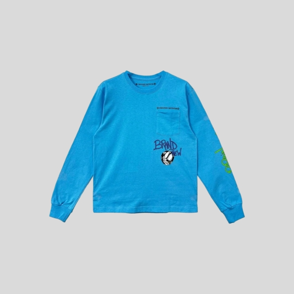 크롬하츠 Matty Boy Blew Me 블루 긴소매 티셔츠