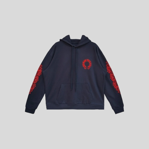 크롬하츠 홀스슈 플로랄 후드 네이비