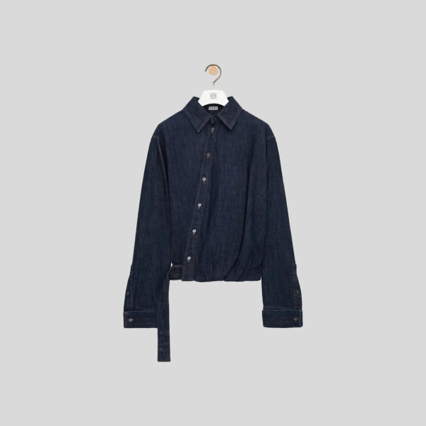 로에베 데님 드레이프 셔츠
