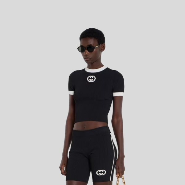 구찌 리브드 티셔츠 위드 인타르시아