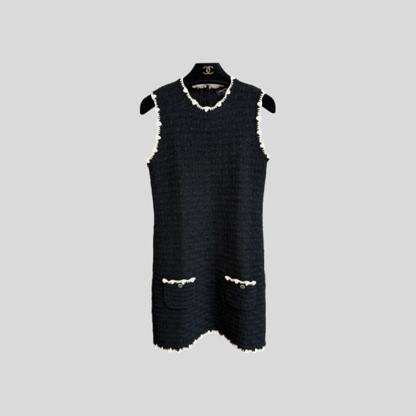 샤넬 레이스 니트 드레스