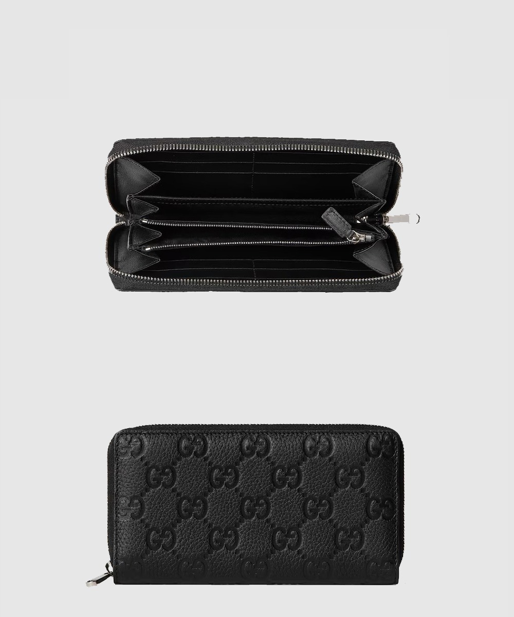 구찌 임프린트 집 어라운드 지갑 GG 가죽 835003