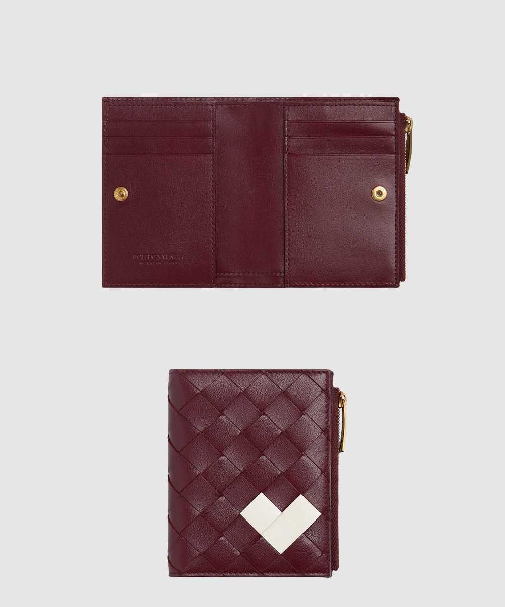 보테가베네타 바이 폴드 인트레치아토 스몰 지퍼 지갑 742330