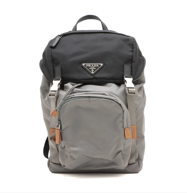 프라다 리나일론 및 가죽 백팩 2VZ135