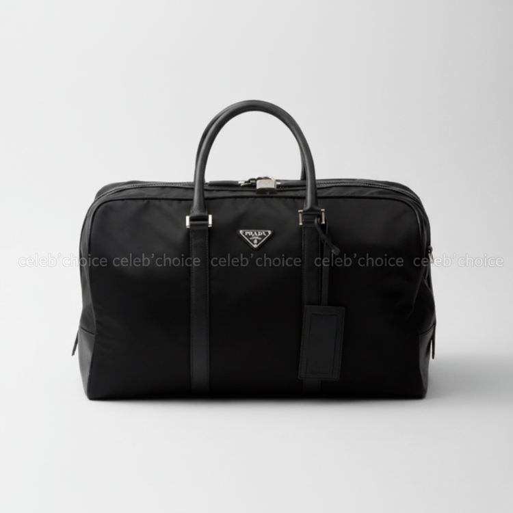프라다 리나일론 및 사피아노 가죽 더플백 2VC014