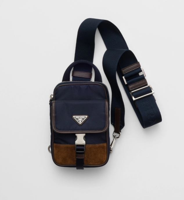 프라다 리나일론 및 가죽 스마트폰 케이스 2ZH194